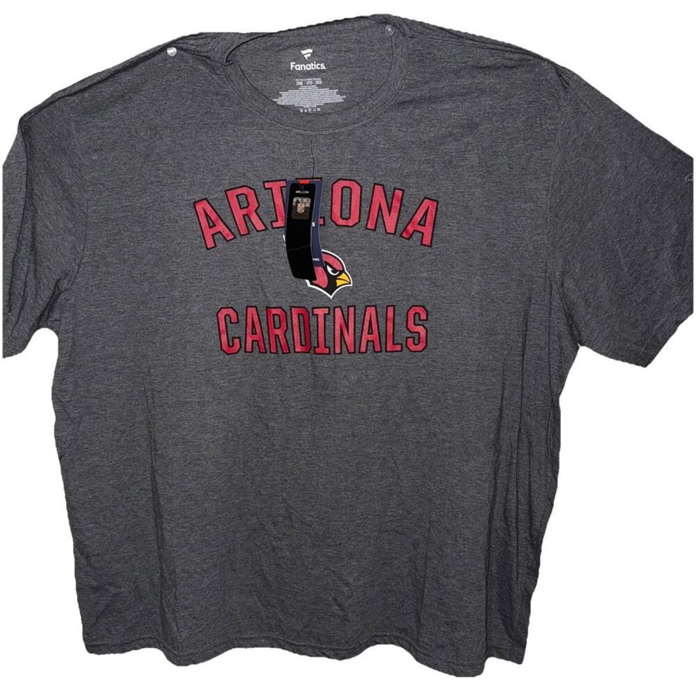 NEW Gray Fanatics Arizona Cardinals NFL Shirt Red Size 3XB NWT